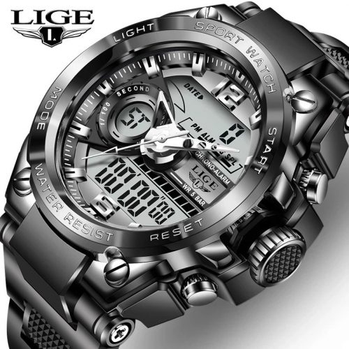Reloj LIGE Cuero Negro Model 012 en 10 Cuotas de 50₪